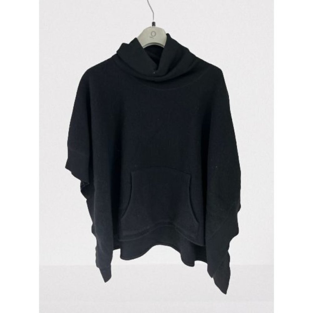 SCOOP 100% Wool Tunic Black Oversized Sweater Cow-Neck Pullover Size Small